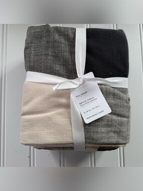 Pottery Barn Bryce Buffalo Check Duvet Cover Full/Queen Charcoal Ivory NEW